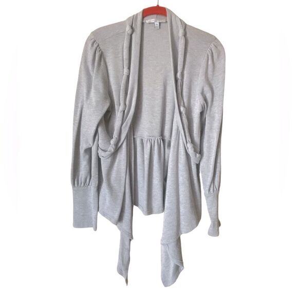 NOUVIDR Gray CARDIGAN Tie front knot Design Size PM Like new - Picture 3 of 6